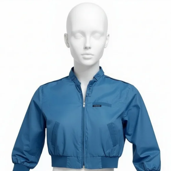 Vintage Members Only Bomber Jacket Women's Size 36 Iconic Cafe Racer in Blue - Picture 2 of 7